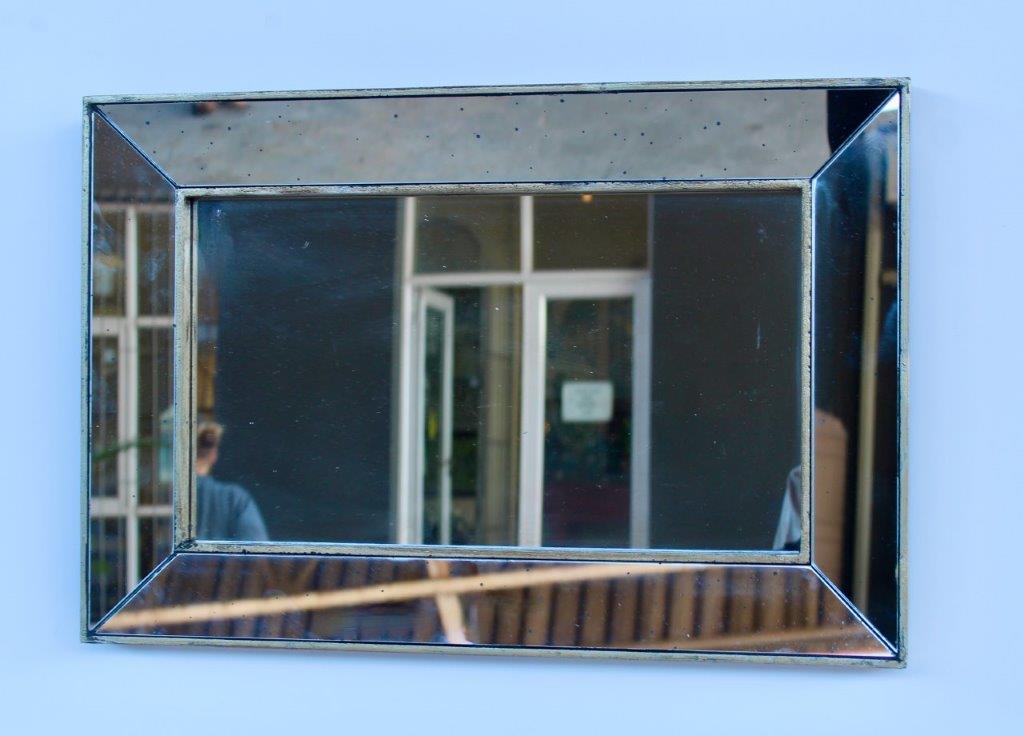 Rectangular Hanging Mirror Or Tray With Design Edge